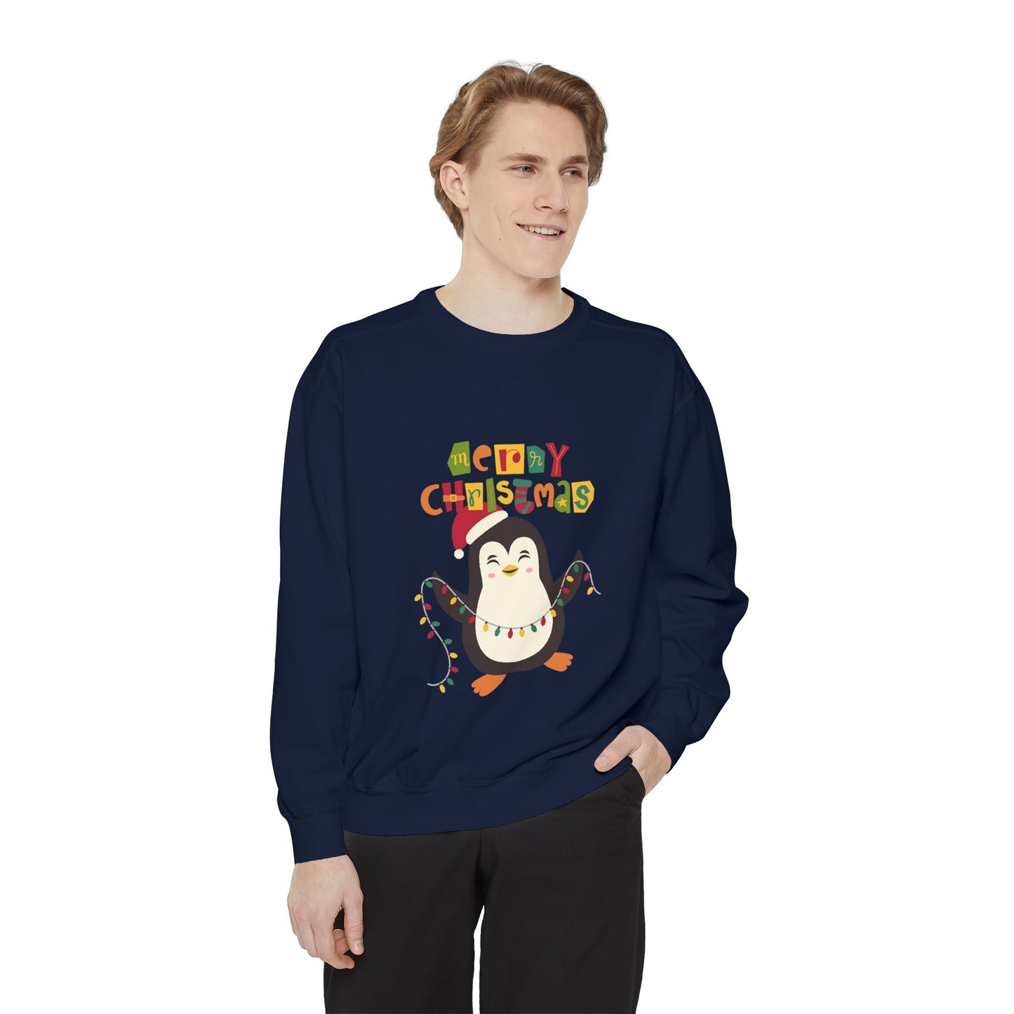 "Pingouin jingle belss"Unisex Garment-Dyed Sweatshirt