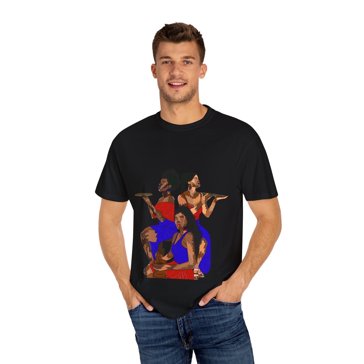 “Melanin, Haitian pride” Unisex Garment-Dyed T-shirt