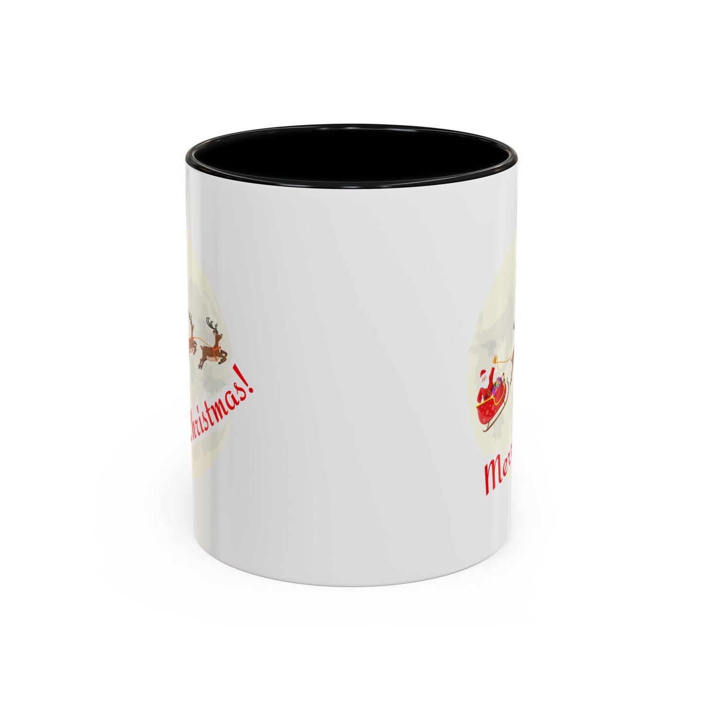 “ Santa Claus and Reindeer”Accent Coffee Mug (11, 15oz)