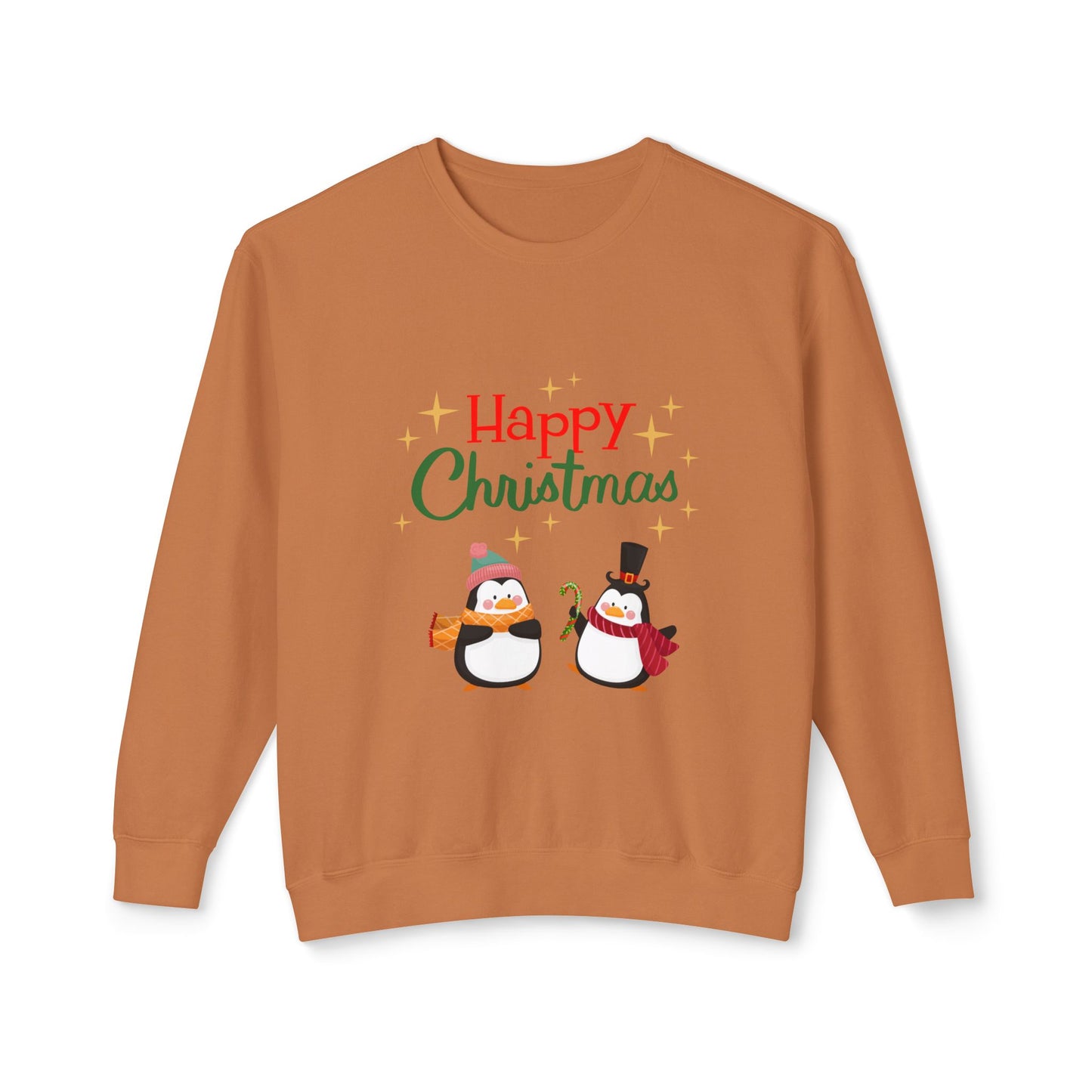 " Pingouins Happy Christmas" Christmas Unisex Lightweight Crewneck Sweatshirt