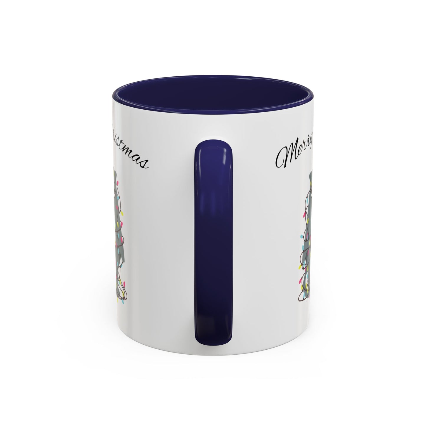 "Merry Christmas, Cats, tree lights"Accent Coffee Mug (11, 15oz)