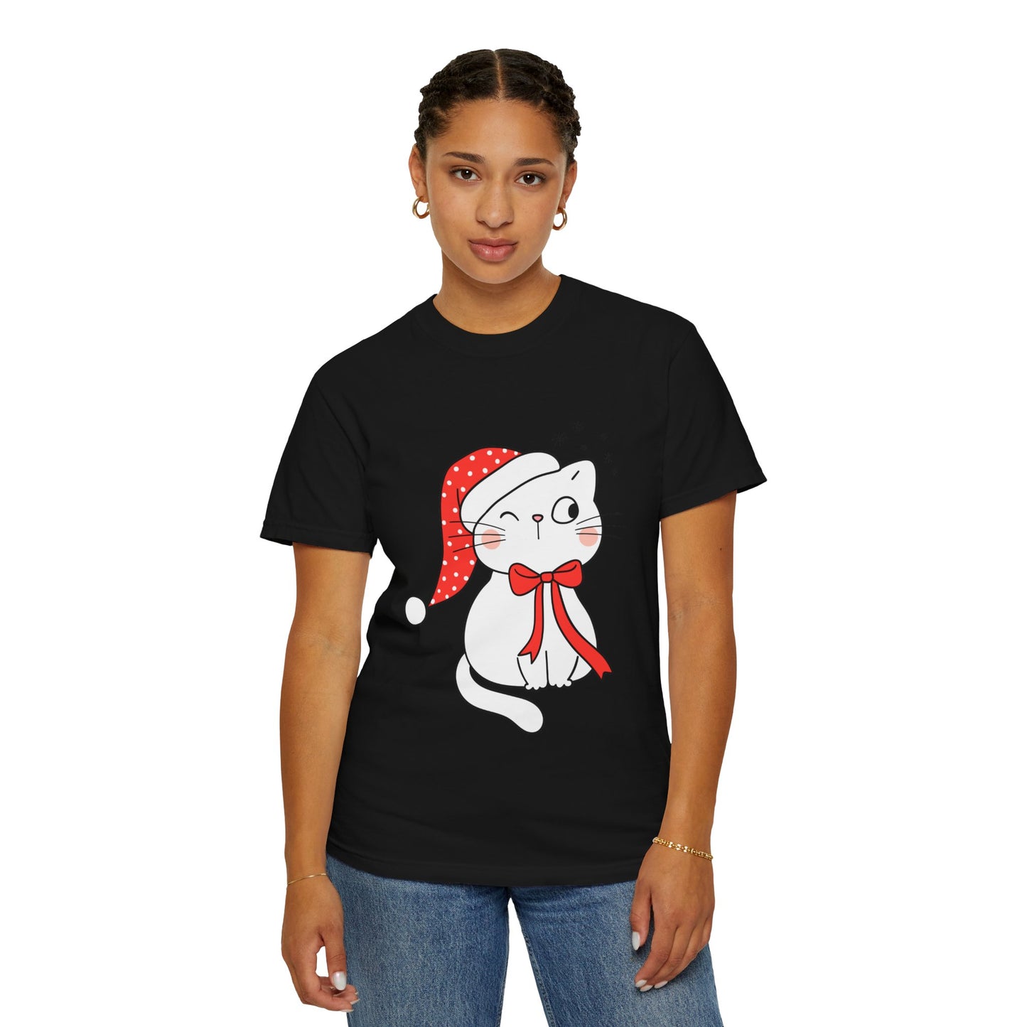 "Meowy Christmas" Unisex Garment-Dyed T-shirt