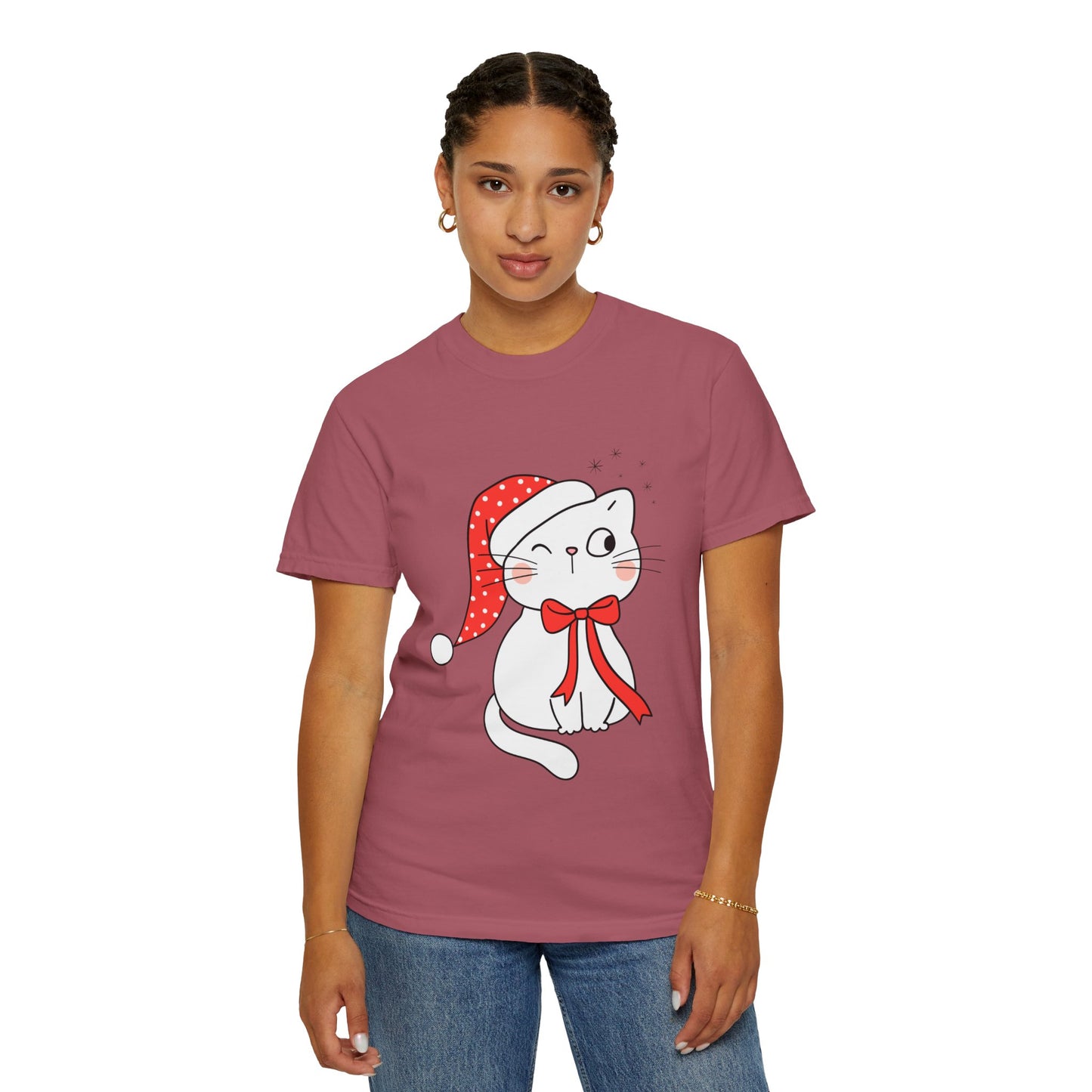 "Meowy Christmas" Unisex Garment-Dyed T-shirt