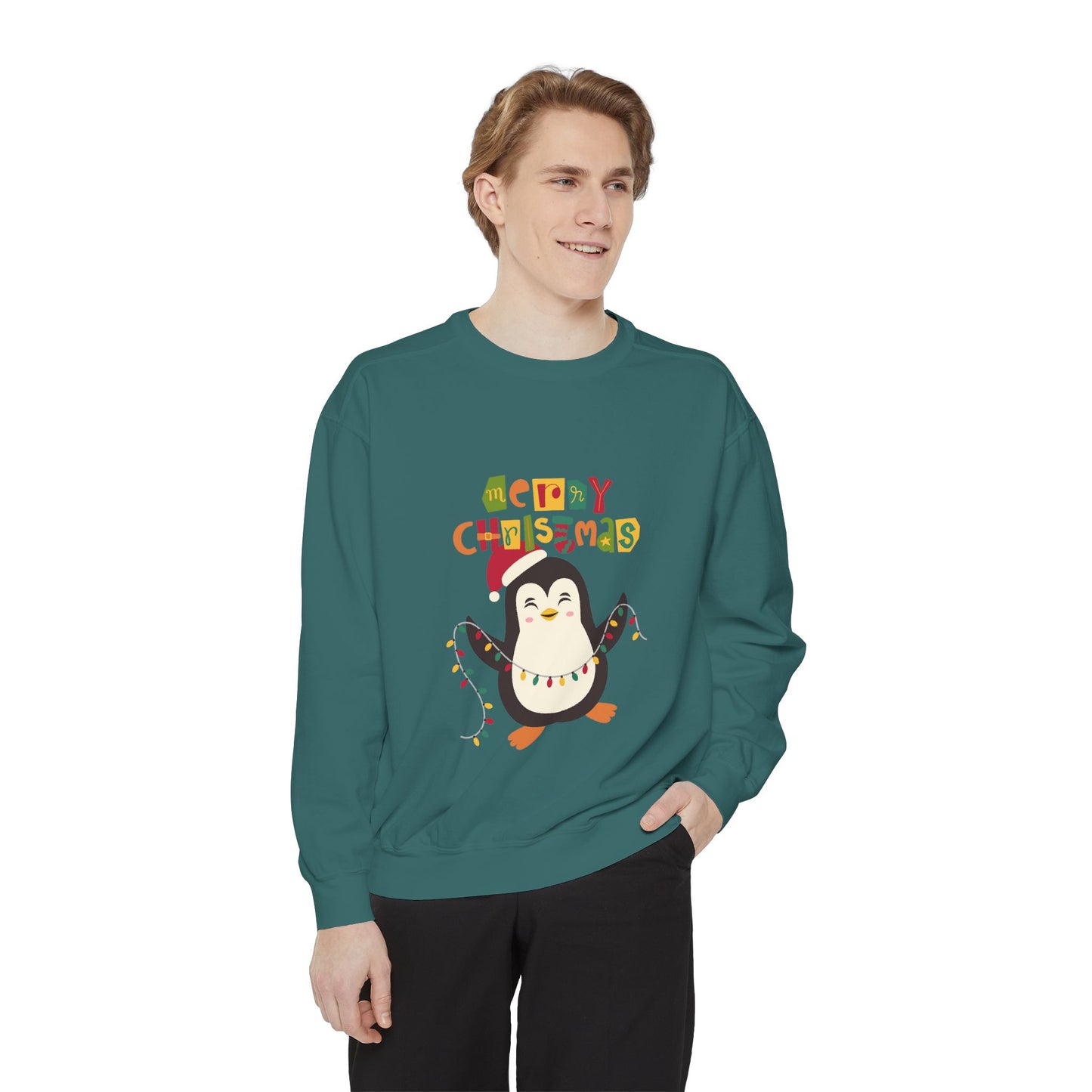 "Pingouin jingle belss"Unisex Garment-Dyed Sweatshirt