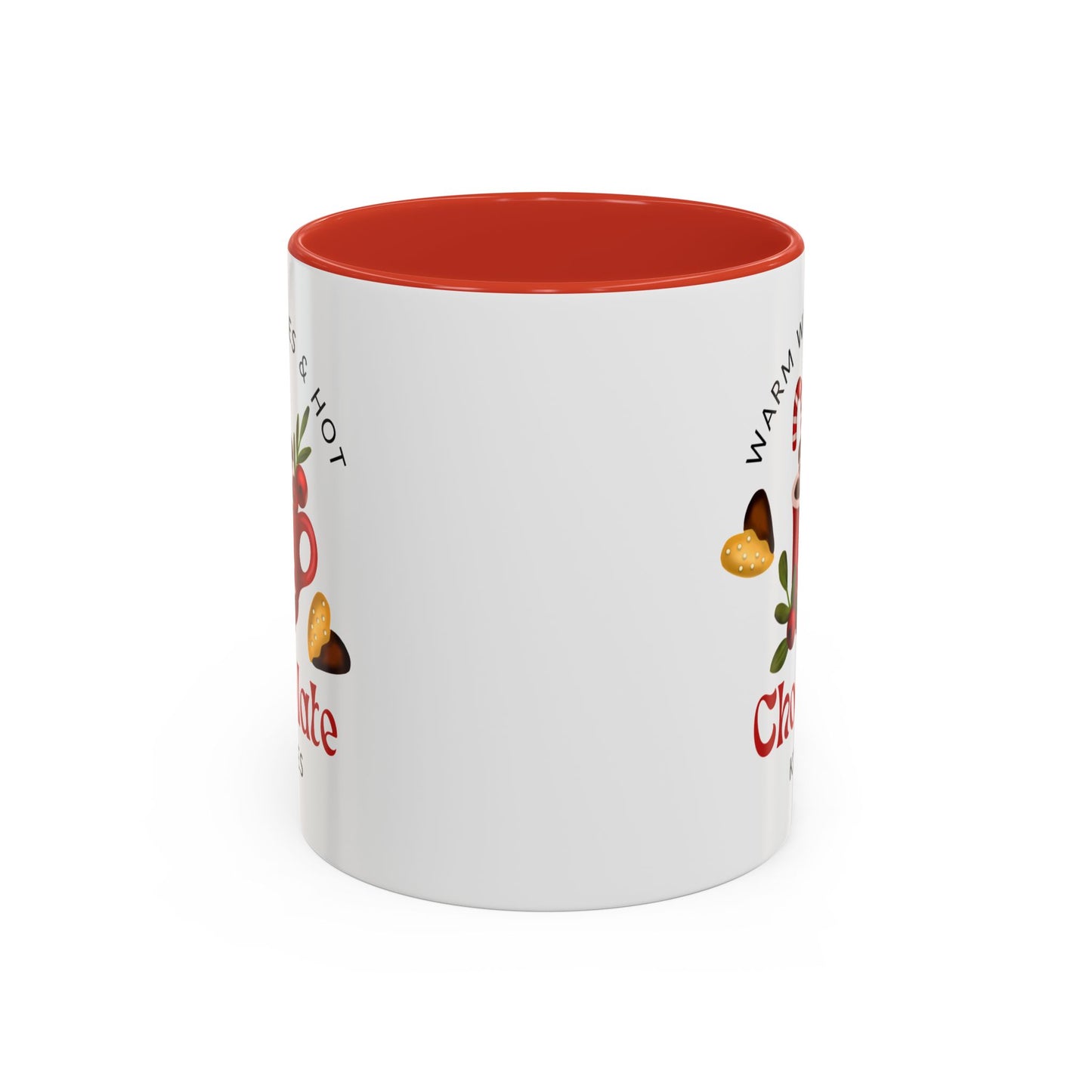 “Warm wishes and hot chocolate kisses” Christmas gift Accent Coffee Mug (11, 15oz)