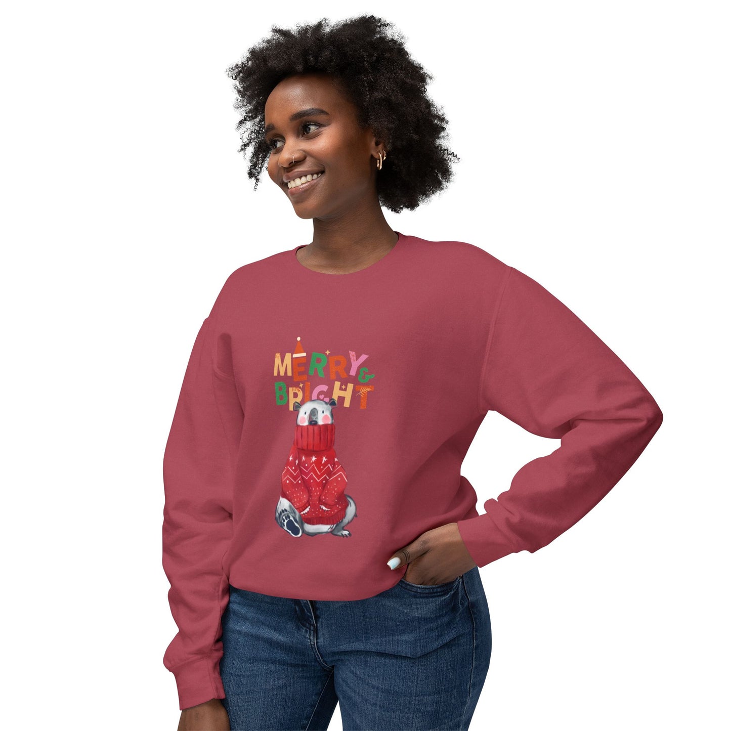 "Polar Bear" Unisex Lightweight Crewneck Sweatshirt