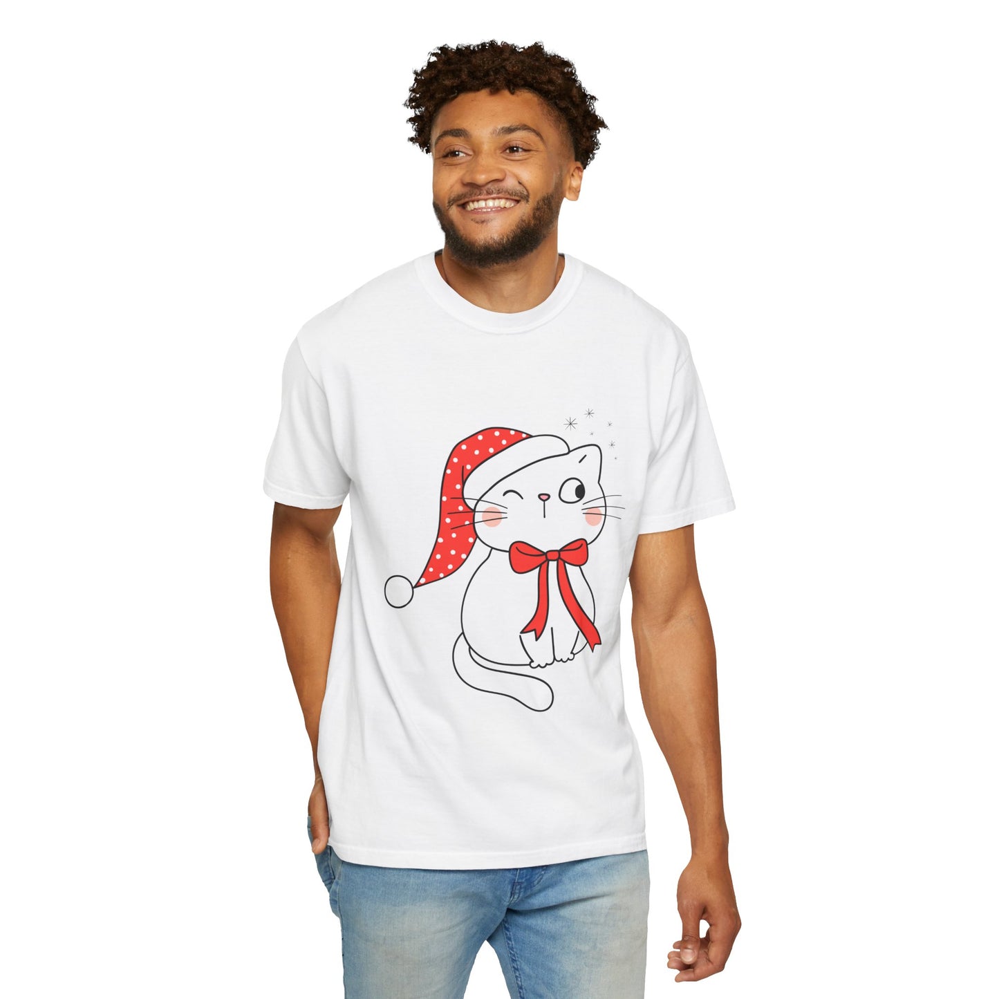 "Meowy Christmas" Unisex Garment-Dyed T-shirt